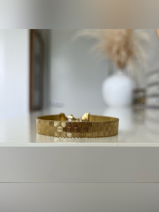 Jewelry - Vintage Gold Vermeil Plating over 925 Silver Mesh Milanese Style Bracelet